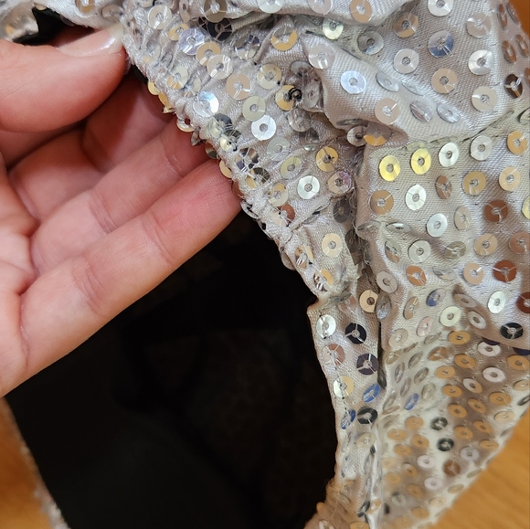 Silver Sequin Newsboy Hat -Child -NEW! - Picture 4 of 6